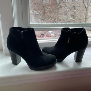 Black suede boots